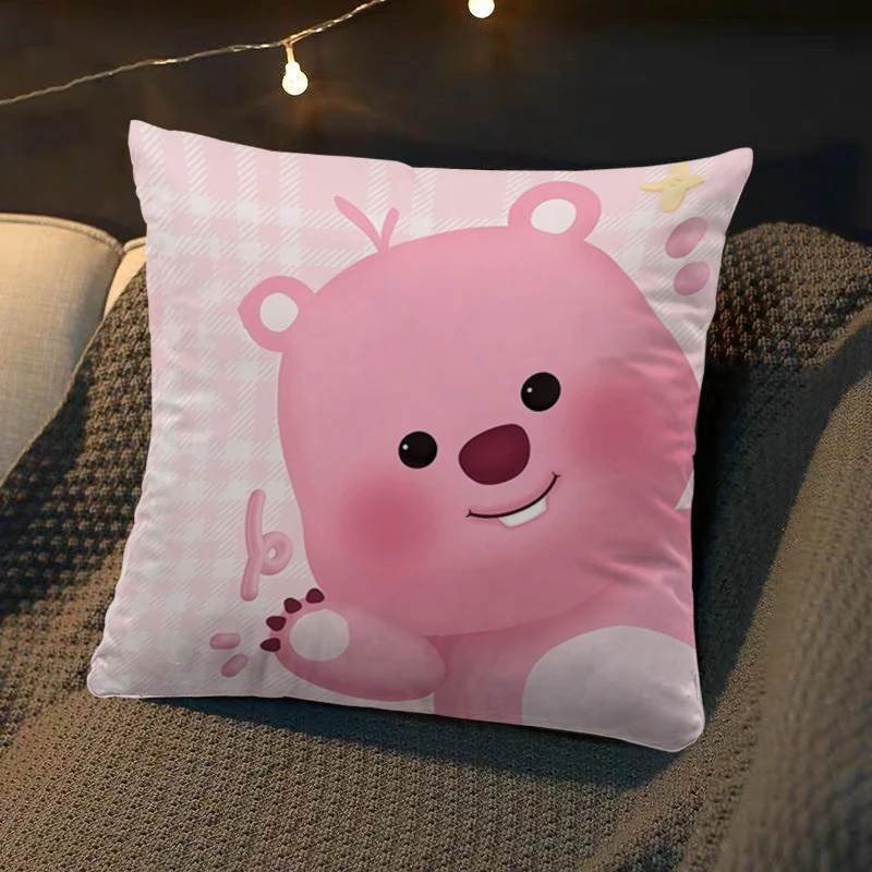 

Korea Cartoon Pillowcases Zanmang Loopy Cushion Cover Pillow Covers Pillow Case Sofa Car Bed Room Decor Dakimakura Wedding Gift