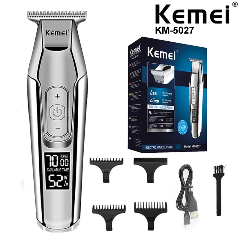 

Kemei KM-5027 Professional Hair Clipper for Men Beard Trimmer Barber Hairdresser Shaver Haircut Machine Cordless Rechargeable