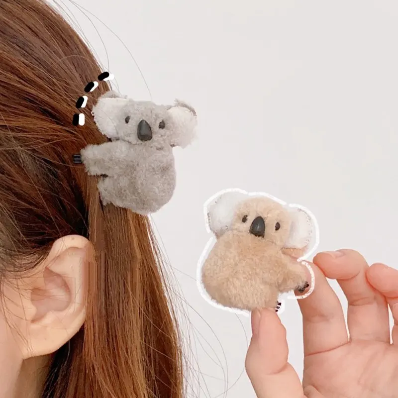 

Koala Plush Hairpin Cartoon Animals Lovely Women Stereoscopic Handmade Sweet Style Korean Style Hair Accessories 2022 Hot Sale
