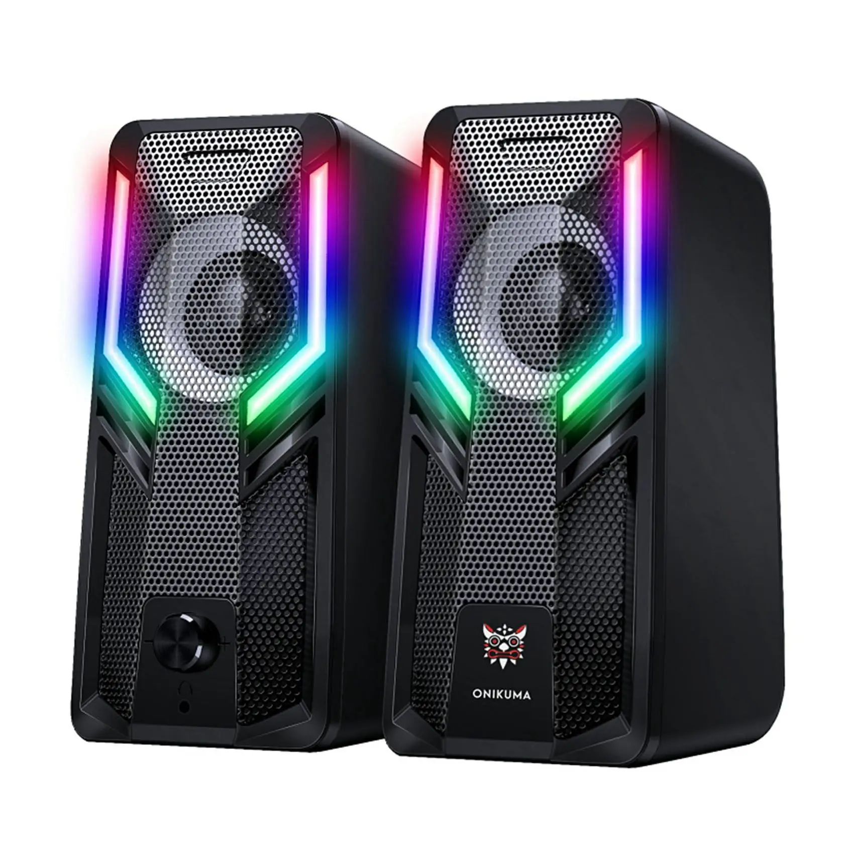 

ONIKUMA Computer Speakers 2.0 Stereo Volume Control with Rgb Lights USB Powered Gaming Speakers for Desktop/Phone/iPad