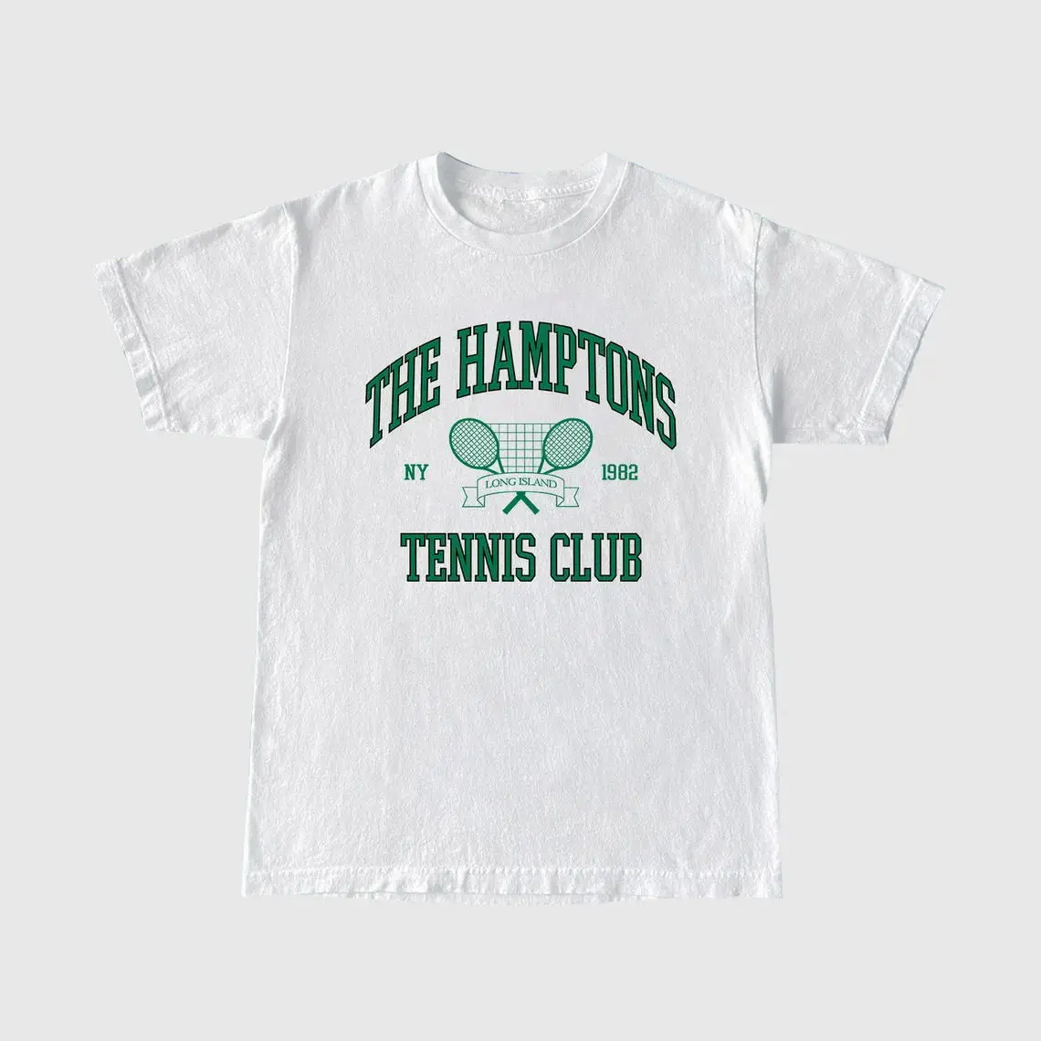 

The Hamptons Tennis Club American Retro Style Unisex T shirts Short Sleeve Loose Cotton Summer Outfit Tumblr Sport Rich Tees
