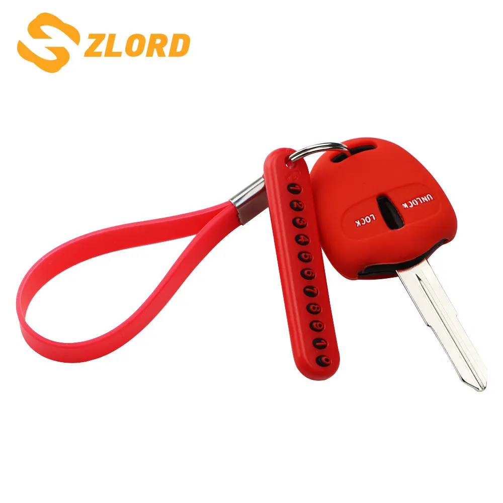 

2 Buttons Silicone Key Case Protective Car Key Cover Holder for Mitsubishi Outlander Colt LANCER Grandis Pajero Sport Parts
