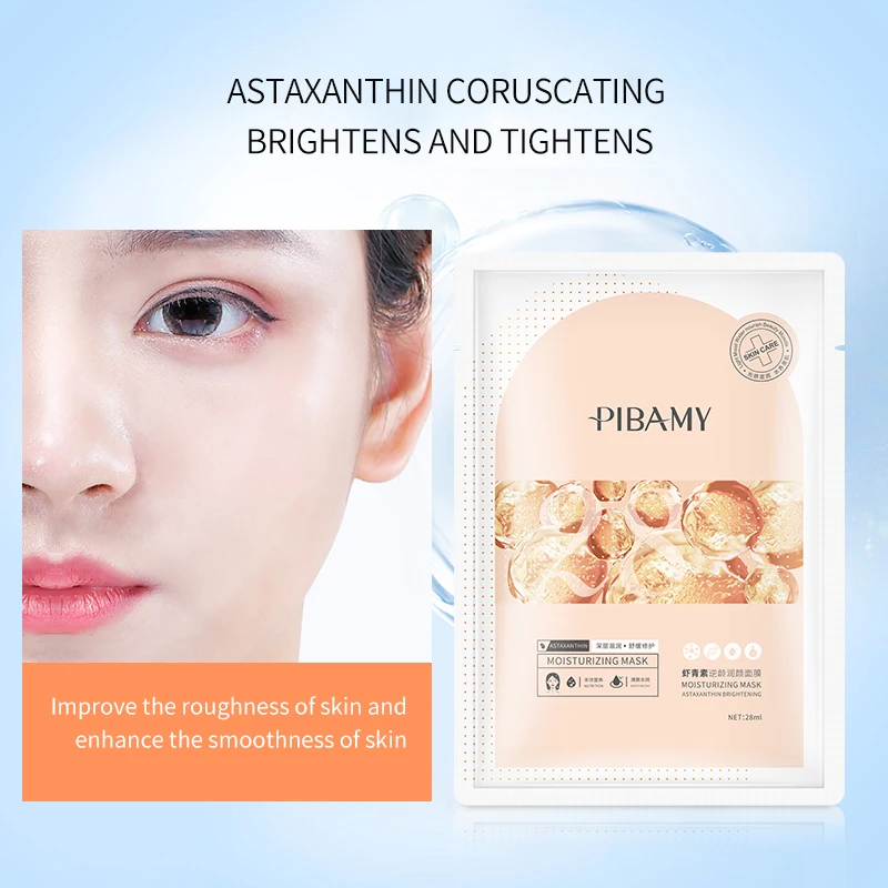 

PIBAMY Astaxantin Moisten Skin Face Treatment Bose Nourishing face Mask skincare Clean pores Mask for Face Moisturize Anti-Aging