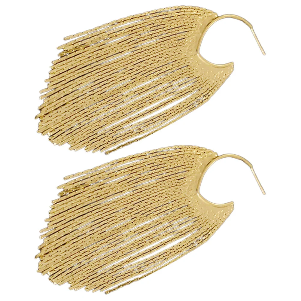 

1 Pair Women Earrings Tassel Dangle Earrings Metal Earrings Exaggerated Ear Jewelries