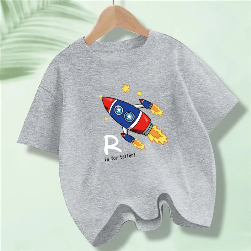 Детская хлопковая футболка с коротким рукавом и изображением астронавта