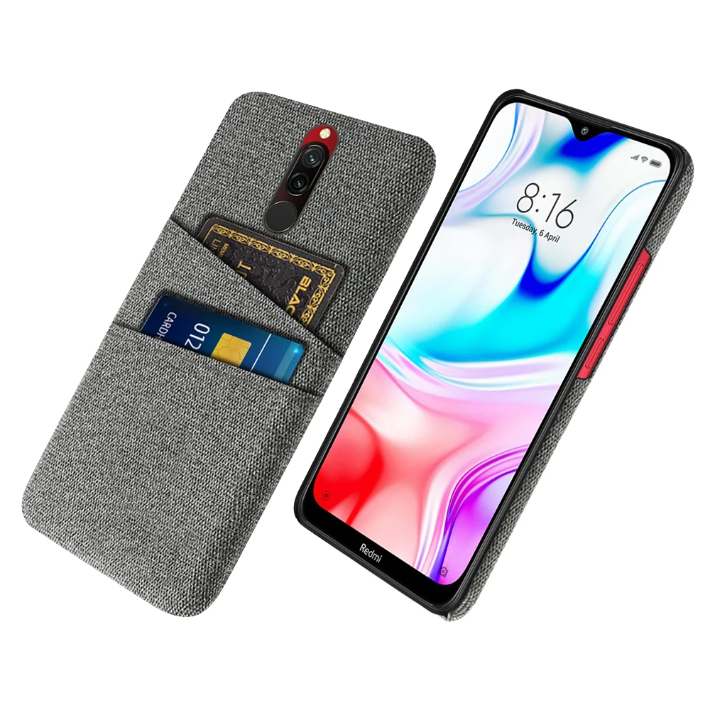 

Redmi 8 For Xiaomi Redmi 8 Case Luxury Dual Card Fabrics Texture Back Cover For Xiaomi Redmi8 Redmi 8 Case Cotton Cloth Coque