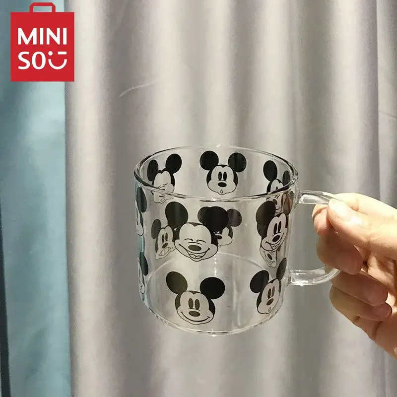 MINISO корейский стиль Instagram Микки стеклянная чашка Милая Высокая термостойкость с
