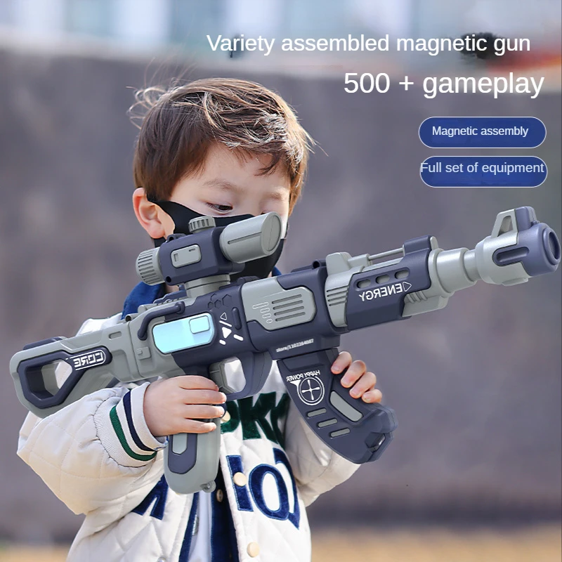 

M416 Children'S Diy Multi-Functional Assembled Magnetic Gun Children'S Toy Gun Boy Gift Electric Sound And Light Assault Pistol