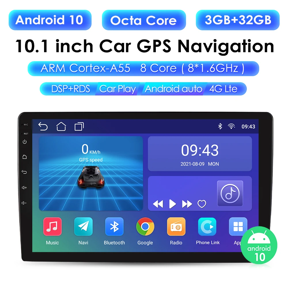 

For Universal 9 Inch 10.1 Inch Car Audio GPS Navigation Head Unit Carplay 2 DIN Android Car Radio Stereo Video Multimedia Player