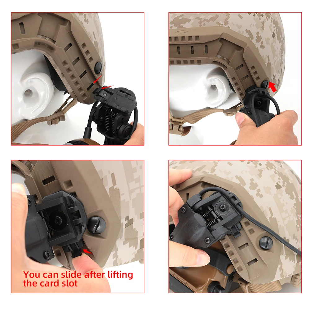 Tactical Headset Comtac III Helmet ARC Rails Noise Cancelling Pickup Headphones Shooting Airsoft Sports Earmuff Tactical U94 PTT