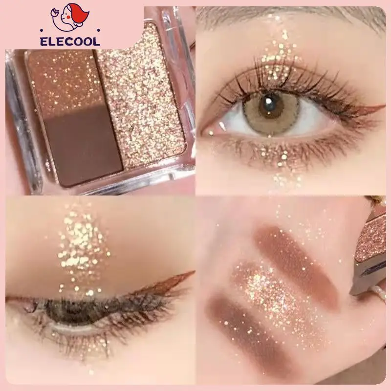 

Matte Glitter Eyeshadow Palette Bean Paste Color Waterproof Long-lasting Eyeshadow Pigment Diamond Shimmer Eye Shadow Makeup