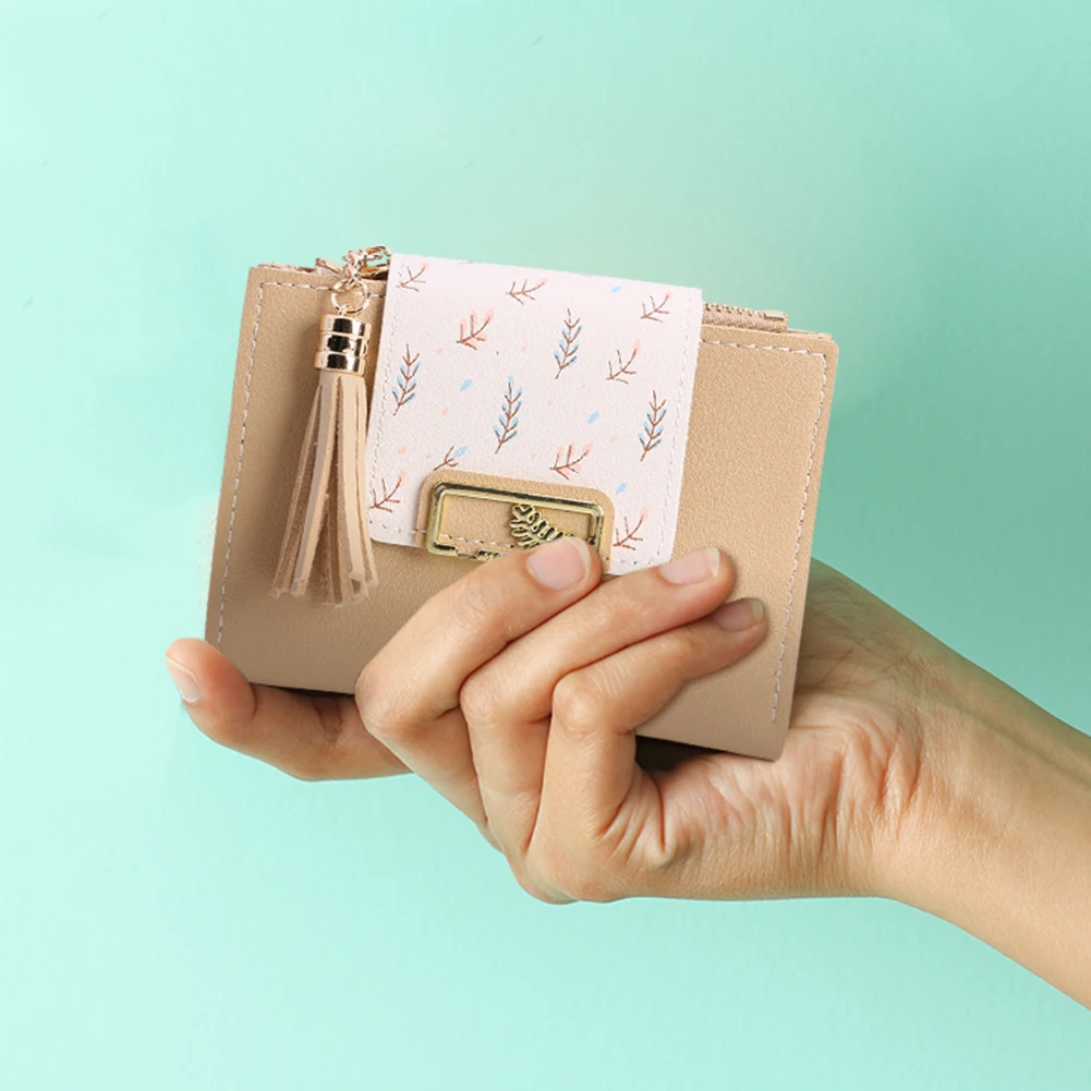 Женский короткий мини-кошелек модный клатч из искусственной кожи с кисточками