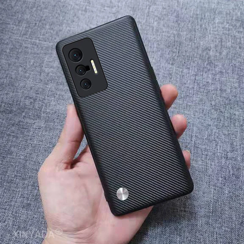 

For Vivo X70 Pro Case Carbon Fiber Silicone TPU Case For Vivo X70 Pro Plus Cover Shell