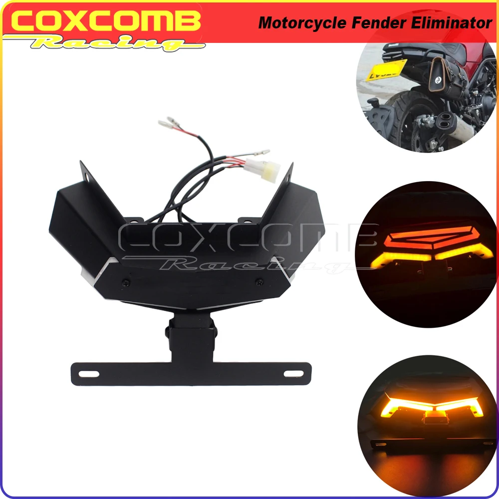 

1 шт. Устранитель крыла мотоцикла с подсветкой номерного знака сигнал поворота Стоп-сигнал янтарный свет для Benelli Leoncino 500 BJ500