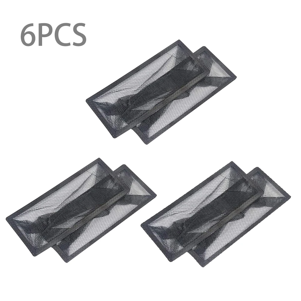 

6pcs Black Air Vent Filter Polyester Mesh Floor Register Trap Durable Living Room Kitchen For Home Bedroom Reusable Catch Debris