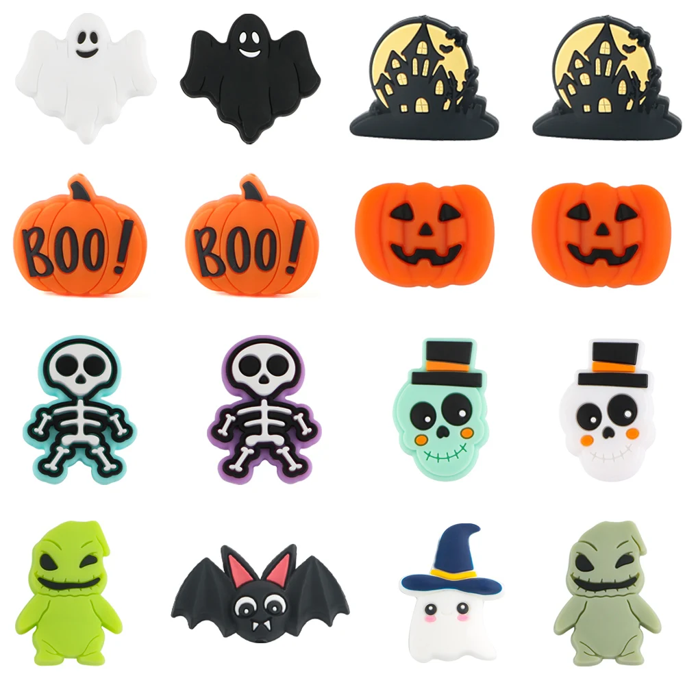 

5/10Pcs Silicone Beads Halloween Focus Beads For Jewelry Making DIY Pacifier Chain Pen Bracelet Jewelry Handmade Accessories