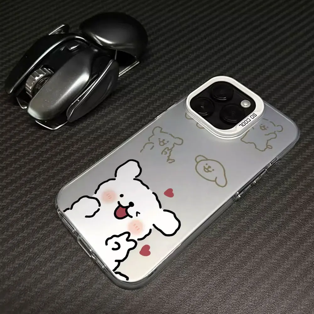 j kolorowa srebrna zabawna para psa Etui na telefon do Samsung Galaxy S24 Ultra S10 S20 S22 Plus S21 S23 FE Wstrząsoodporna twarda obudowa