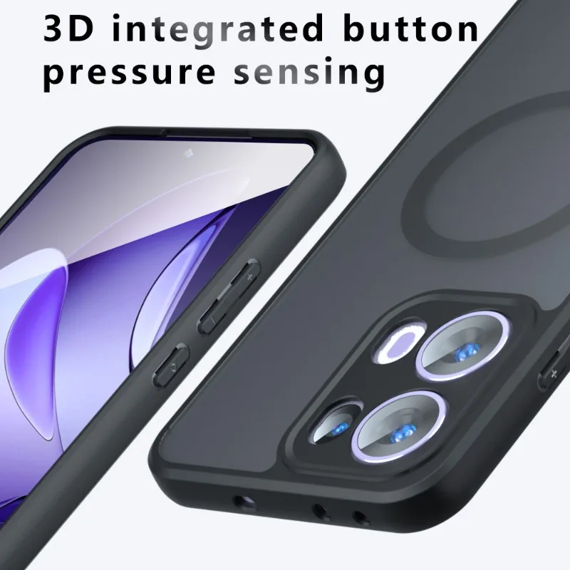 Матовый акриловый чехол для Reno 13 Pro жесткий бампер с магнитной беспроводной