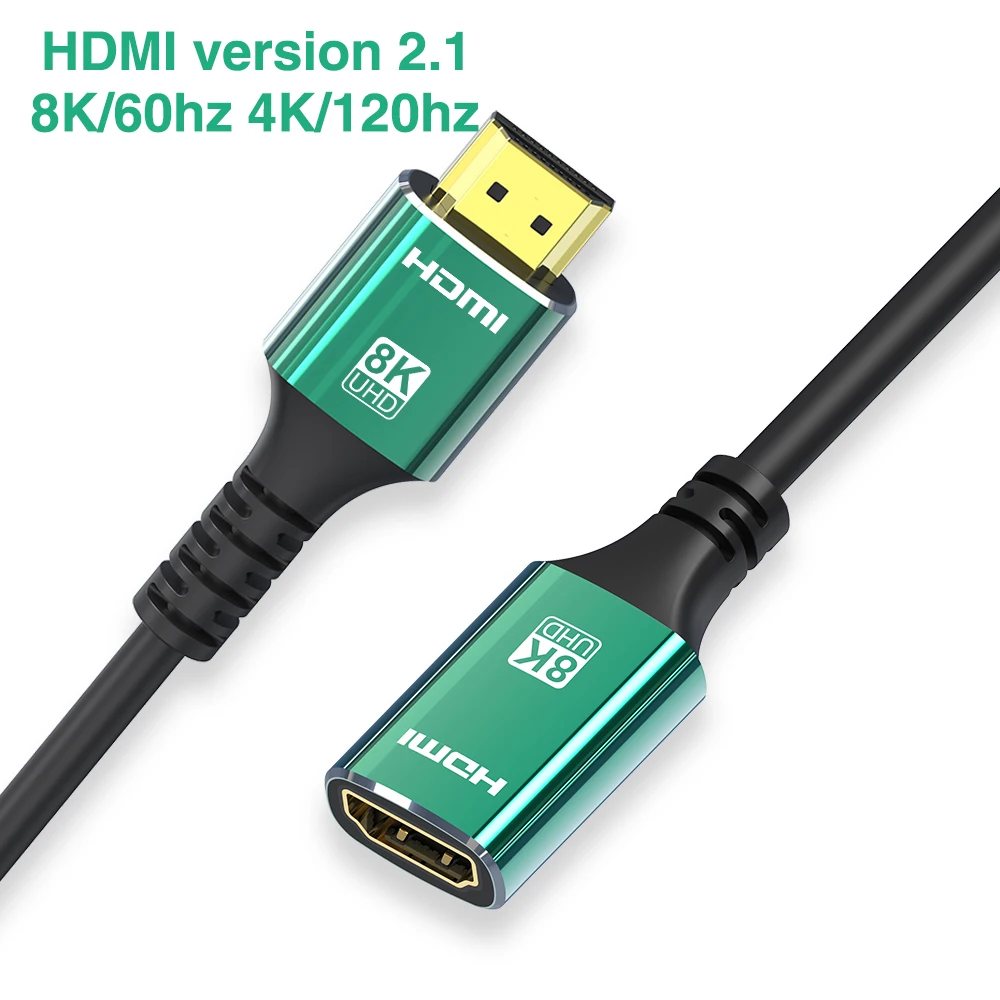 8K HDMI Cable 2.1 HDMI Certified Male to Female Cable 6.6FT Ultra HD 48Gbps High Speed hdmi cable