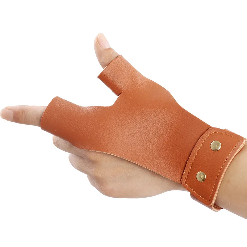 

Archery Finger Gloves Outdoor Hunting Shooting Bow Arrows Accessories Black Leather Finger Protector Protection Left Hand