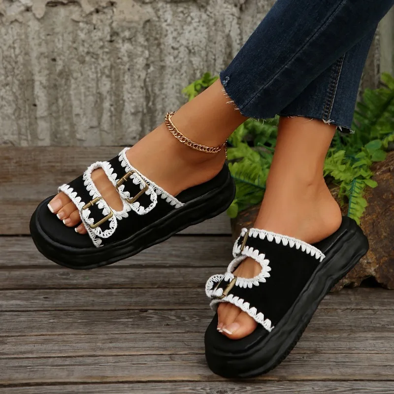 Женские тапочки на плоской подошве и платформе леопардовые модные сандалии