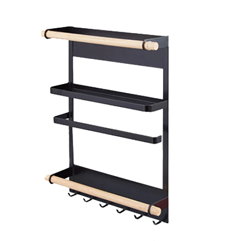

Kitchen Rack Fridge Magnetic Organizer -Design Paper Towel Holder, Heavy-Duty Refrigerator Shelf Storage