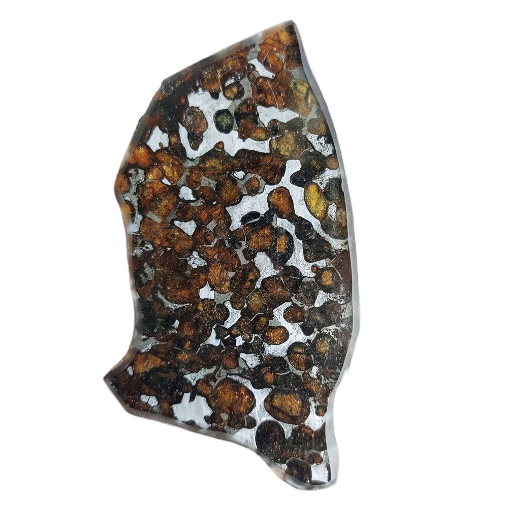 

42.3g SERICHO Pallasite Olive Meteorite Slices Specimens Natural Meteorite Material Sliced Collection - From Kenya - CA68