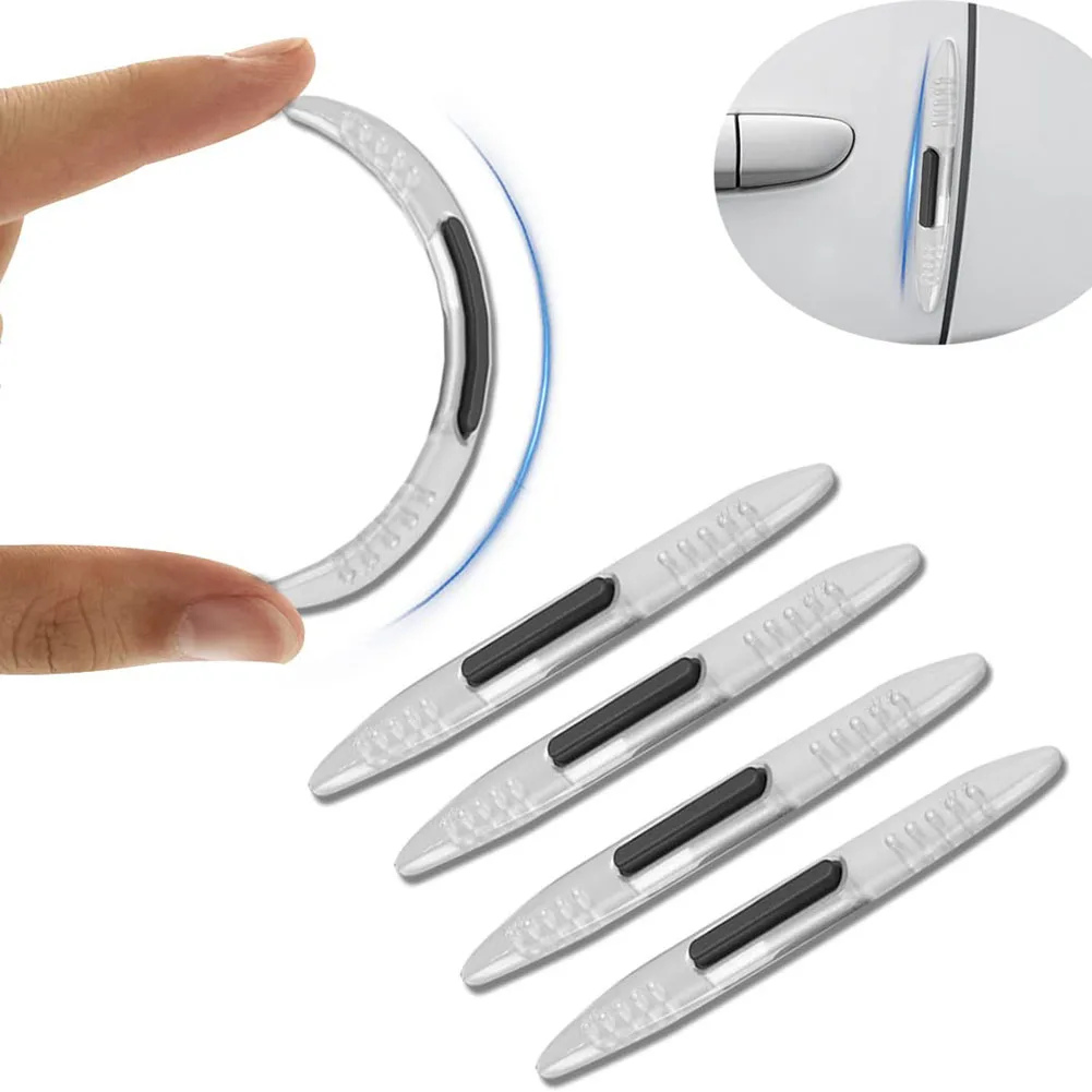 

4pc Car Door Edge Anti-Collision Strip Guards Trim Molding Protection Strip Scratch Protector Car Door Guard Collision Universal