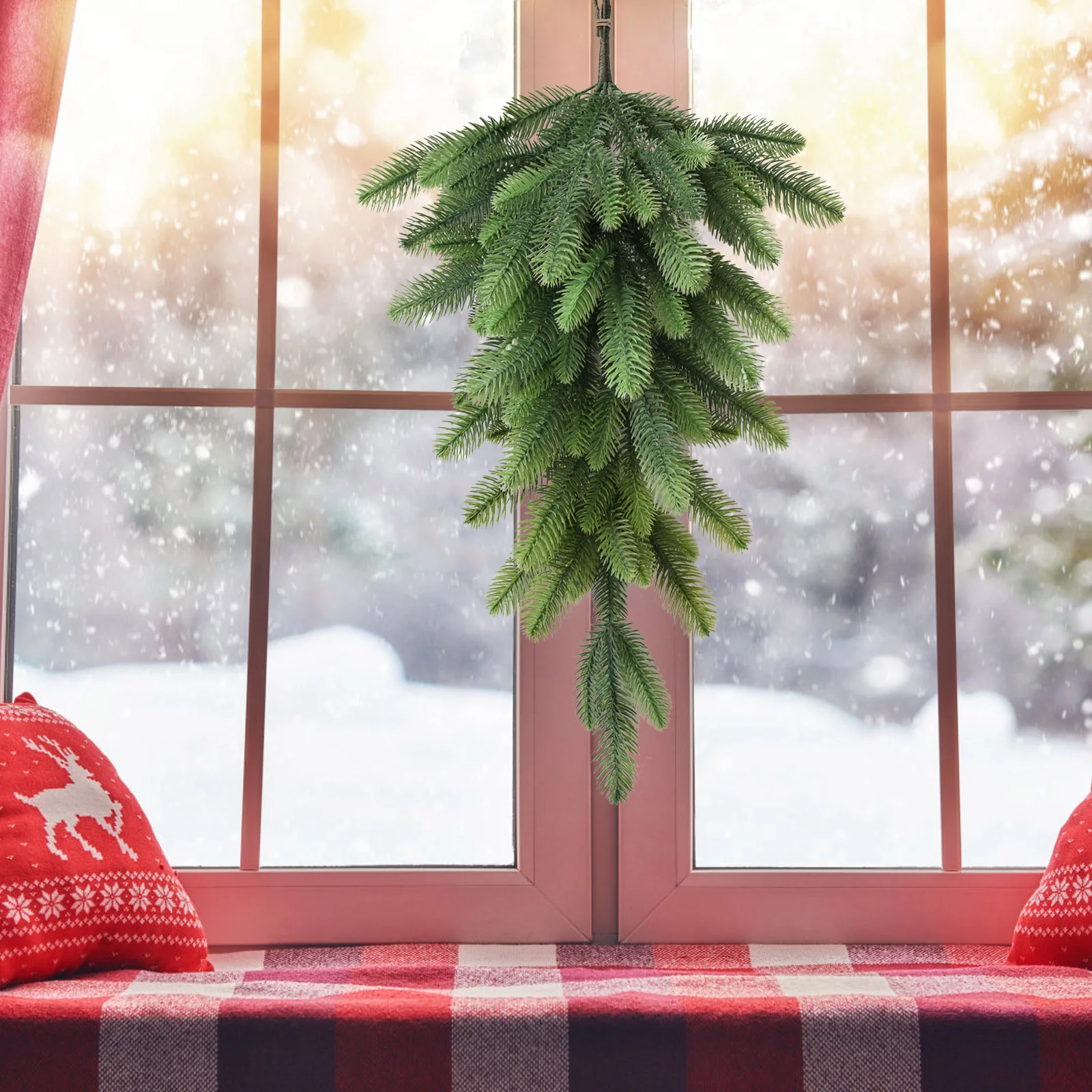 Рождественская красная фруктовая зелень декоративные украшения для новогодней