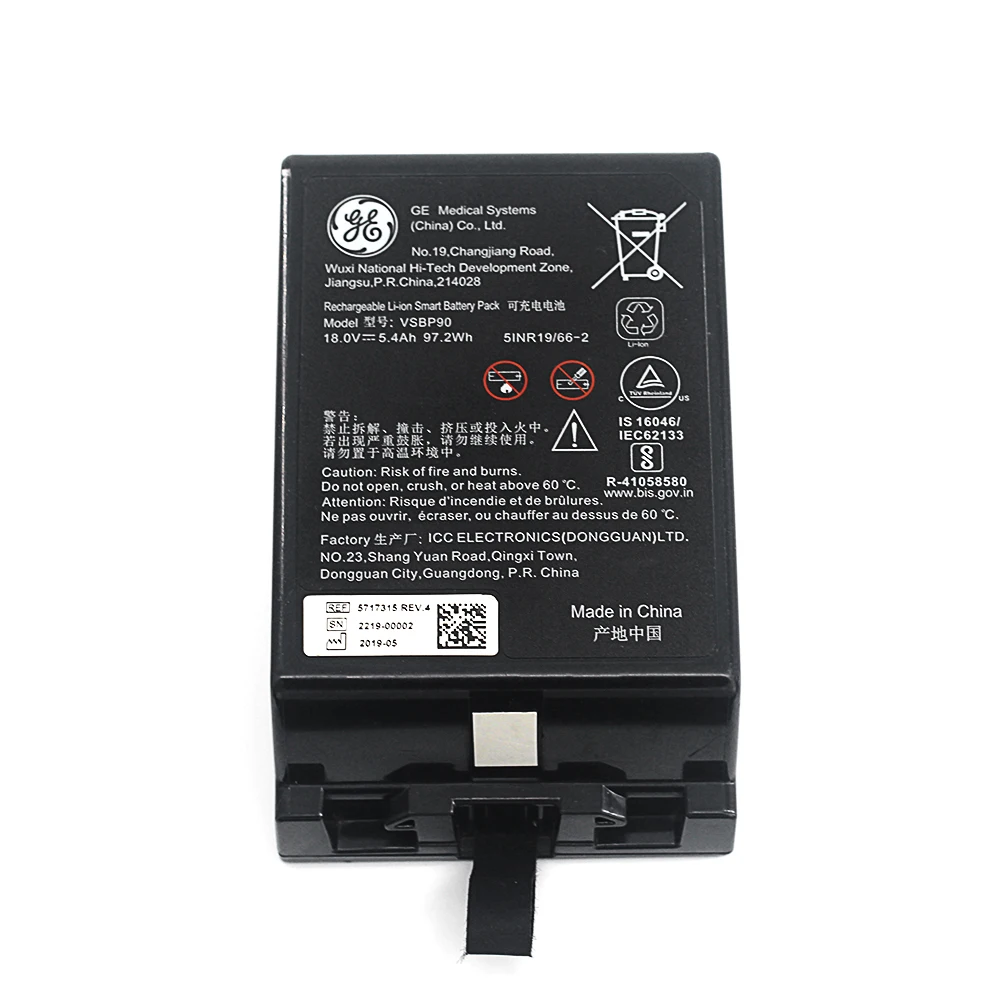 

Original VSBP90 for GE Machine battery BIS 5757315 18.0V 5.4Ah Li-Ion Battery