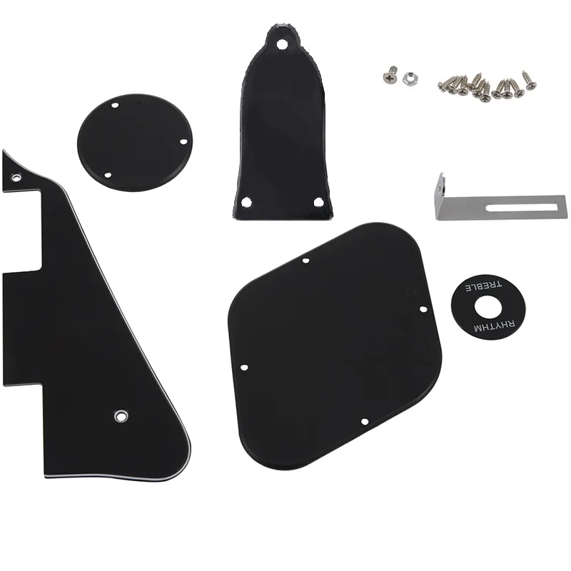 

1Set Black Pickguard Cavity Switch Covers Pickup Selector Plate Bracket Screws Fit Les Paul Guitar Style Kit