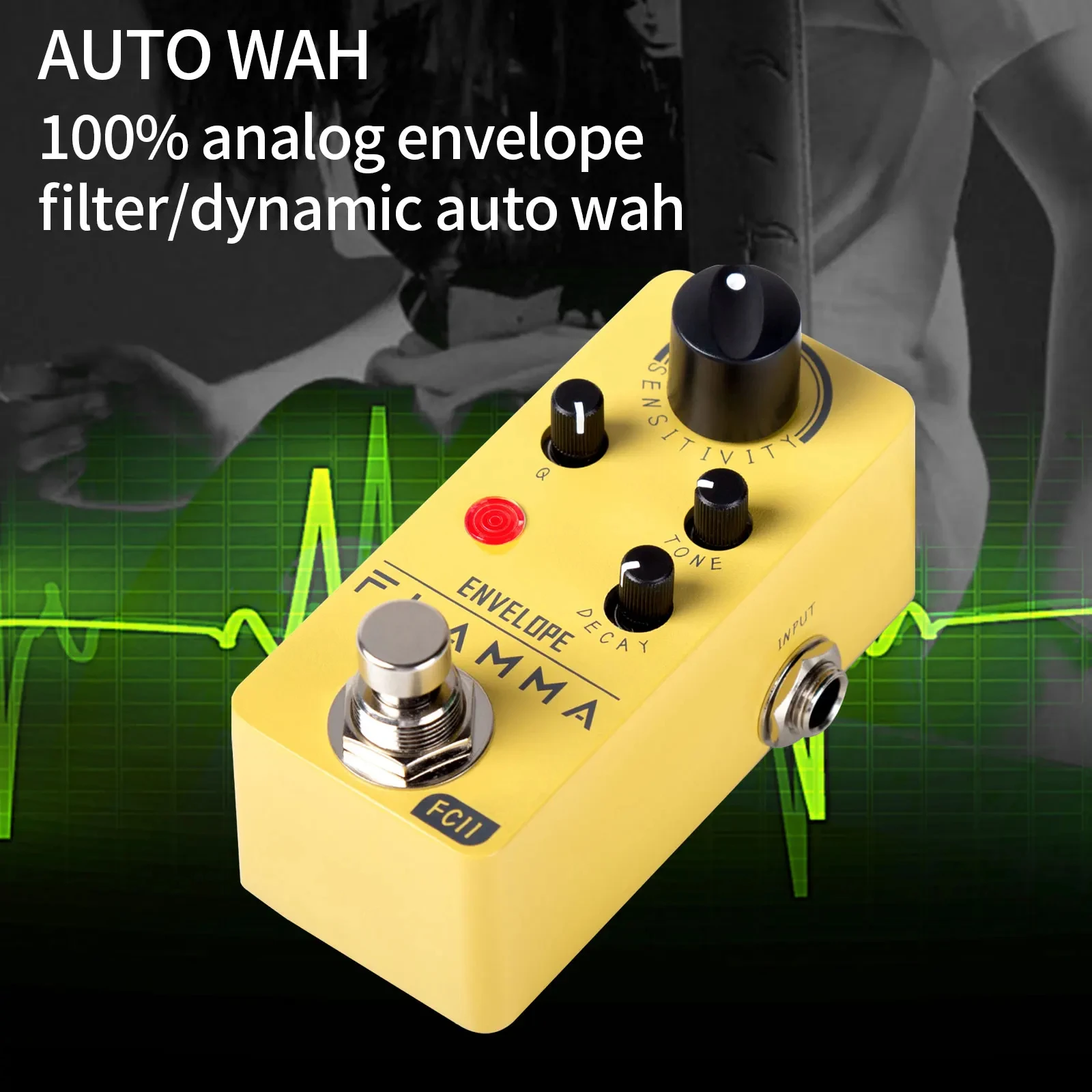 Фото Гитарная педаль FLAMMA FC11 Envelope Filter Analog Auto Wah True Bypass с металлическим корпусом, чисто аналоговая схема №2