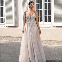 elfin silver spaghetti straps prom dresses v neck glitter sequins tulle prom gowns formal party dresses robes de soiree