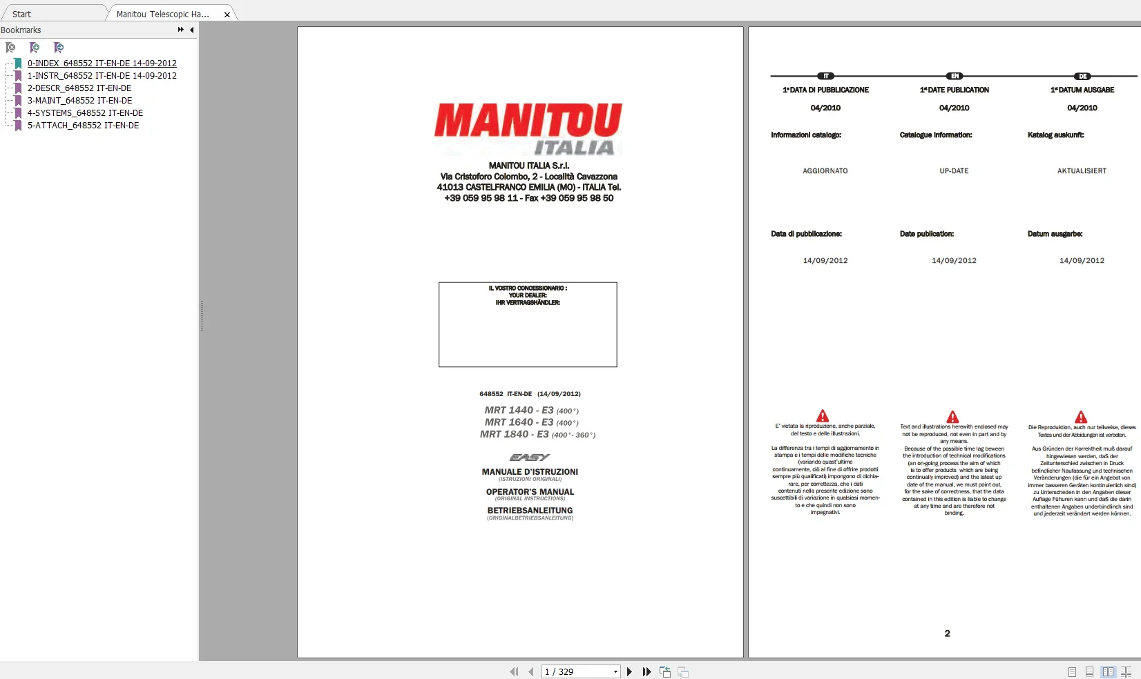 Вилочный погрузчик Manitou 7 26 ГБ PDF Ремонтные операторы Руководство и запасные части