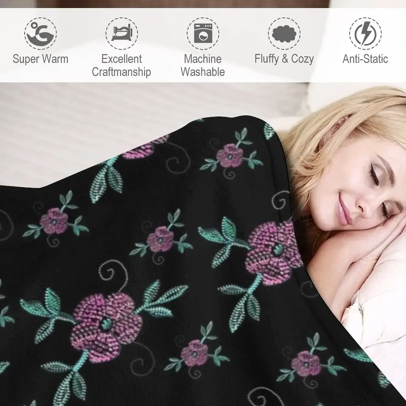 Одеяло First Nation Metis Beadwork традиционное одеяло с дикой розой одеяла и пледы