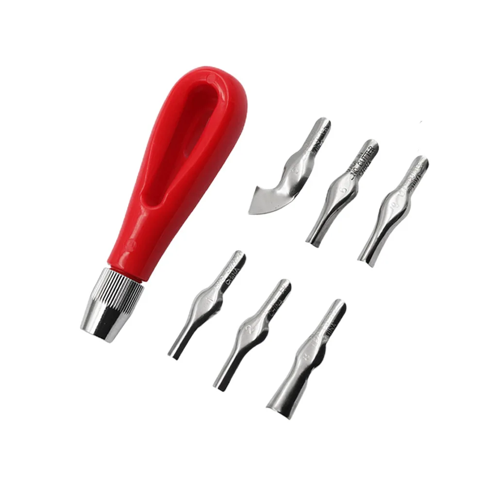 7 шт. долото для гравировки по дереву глубокое круглое резьбы гравировальный