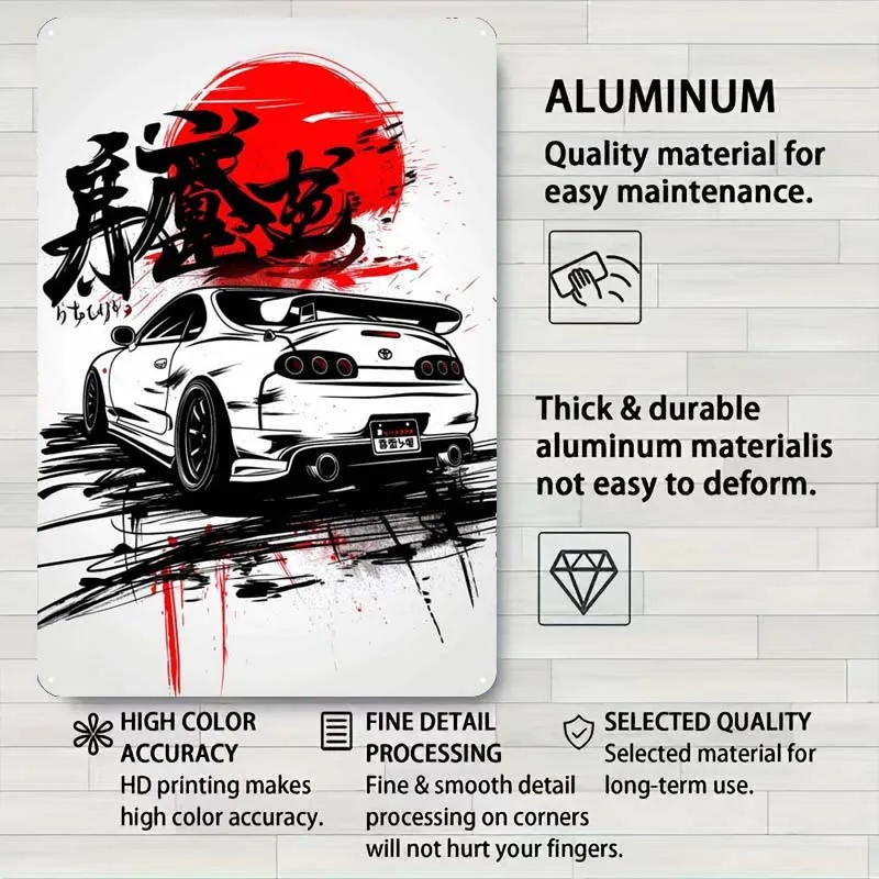 City Supra Night Glow Sign Автомобильный металлический плакат Украшения для комнаты Ретро