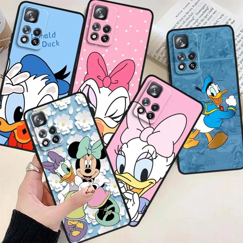 

Cute Cartoon Donald Duck Phone Case For Xiaomi Redmi Note 12 11E 11S 11 11T 10 10S 9 9T Trubo Pro Speed Plus 5G Black Cover