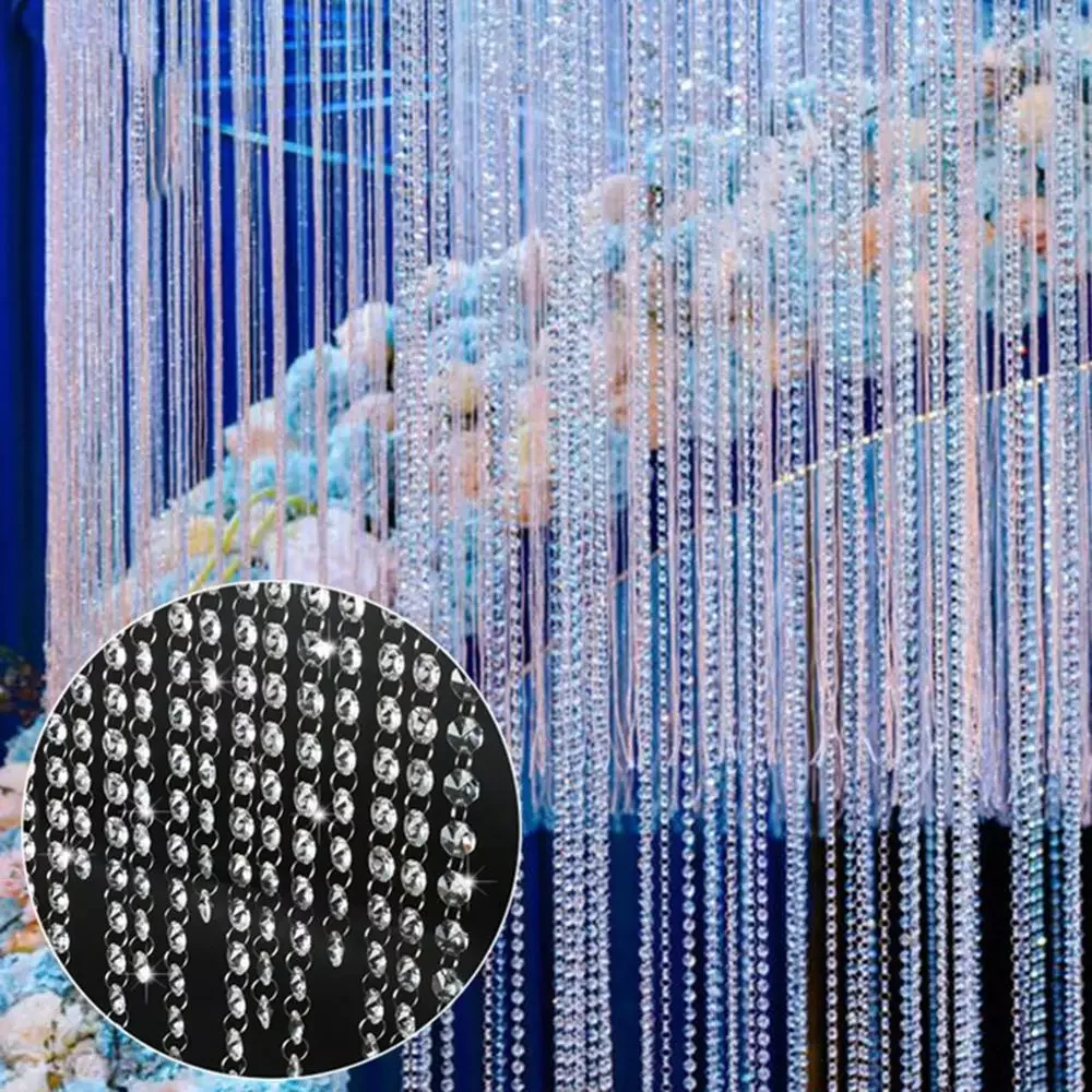 

5Pcs Luxury Crystal Acrylic Beads String Curtain Bedroom Door Window Panel Divider Door Wedding Hanging Decoration