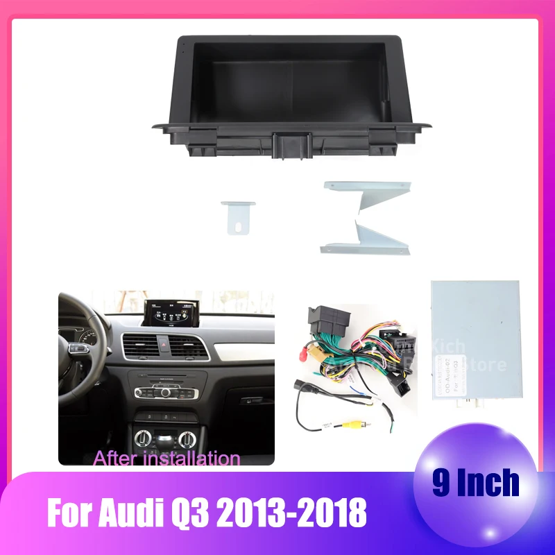 

9 дюймовая рамка, автомобильная радиопанель для Audi Q3 2013-2018, мультимедийный плеер, рамка, панель для приборной панели, 2 din
