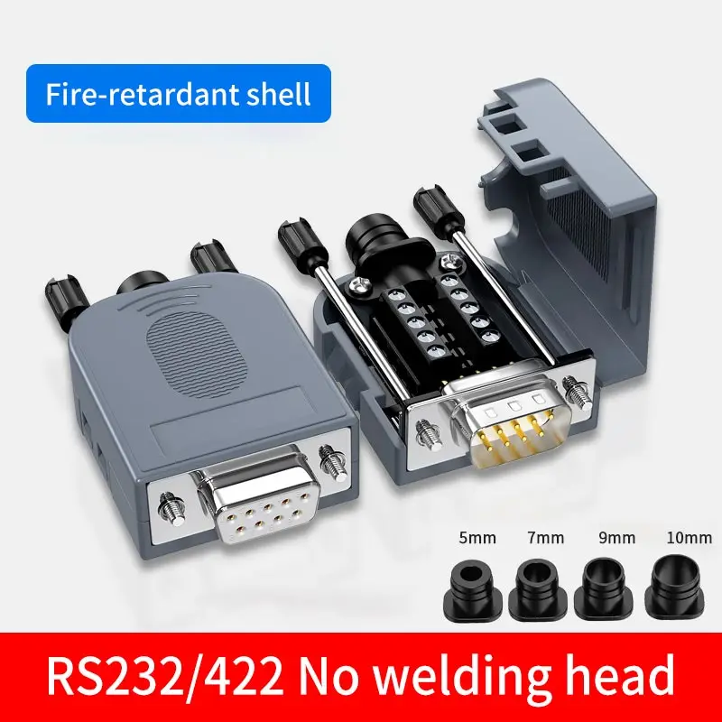 

1pc DB9 RS232 Connector Solder-free Male Female 9Pin Plug Connectors D-SUB RS 232 485 COM Serial Port Breakout Terminal Adapter
