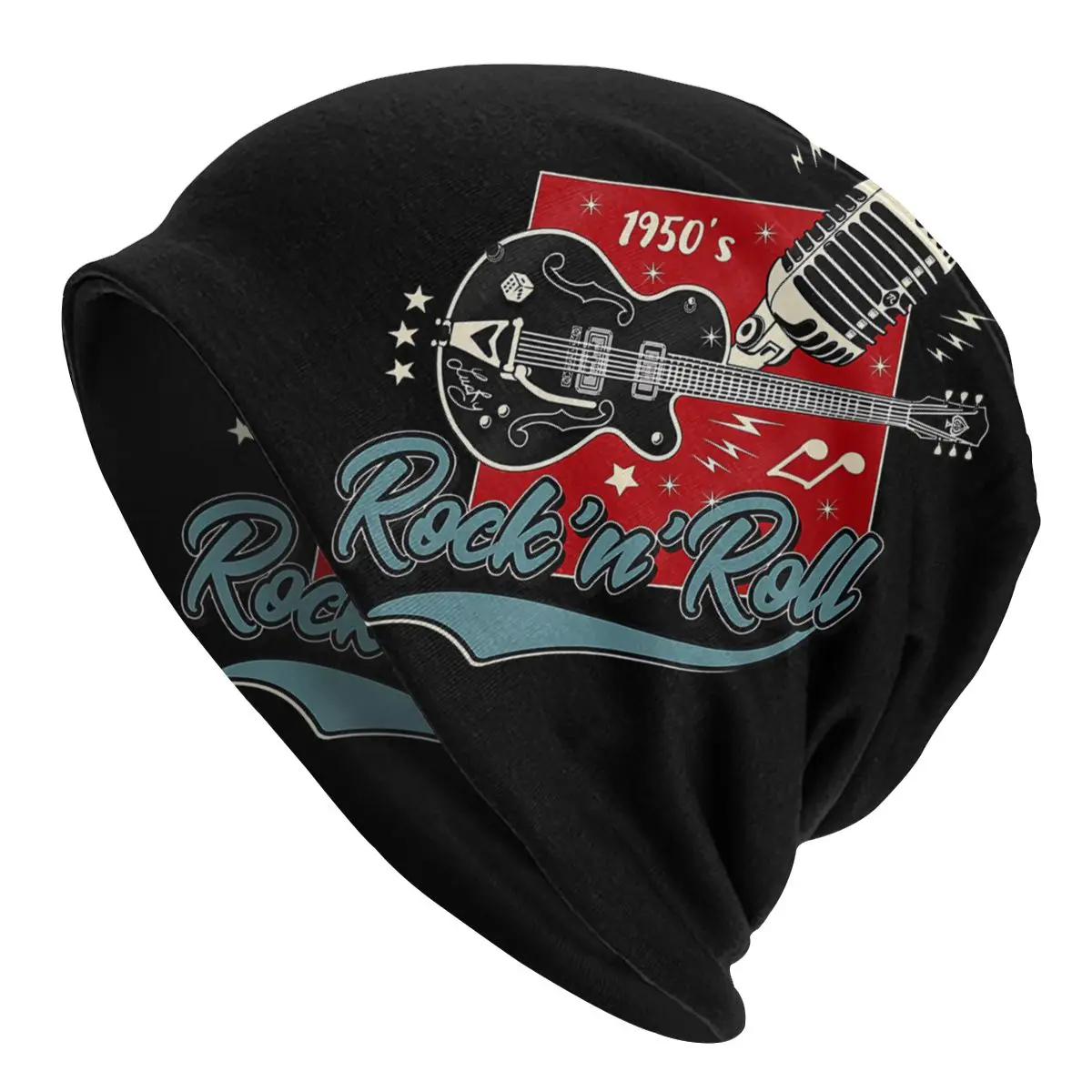 

1950s Sock Hop Rockabilly Vintage Rock Roll Music Swing Greaser Rocker Autumn Female Warm Beanies Double Used Casual Bonnet Hats