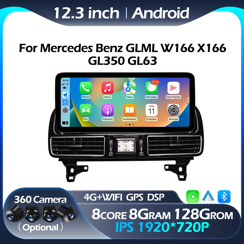 Для Mercedes Benz GLML W166 X166 GL350 GL63 Android Auto Carplay Car Raido GPS-навигация Мультимедийный плеер