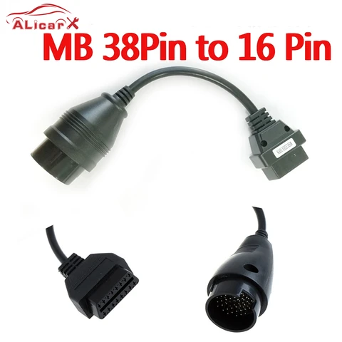 Высококачественный диагностический адаптер MB с 38 Pin на 16 Pin OBD2 OBD II для Mercedes-benz 38Pin кабели OBD коннектор/для кабеля bmw 20pin