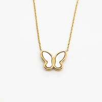 titanium ins style versatile clavicle chain stainless steel butterfly jewelry fritillaria necklace