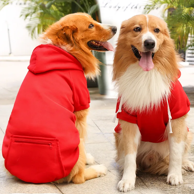 Winter Warm Sweatshirt Pocket Hoodie Large, Medium And Small Dog Clothes Pet Supplies Small, Medium And Large Dog Clothes