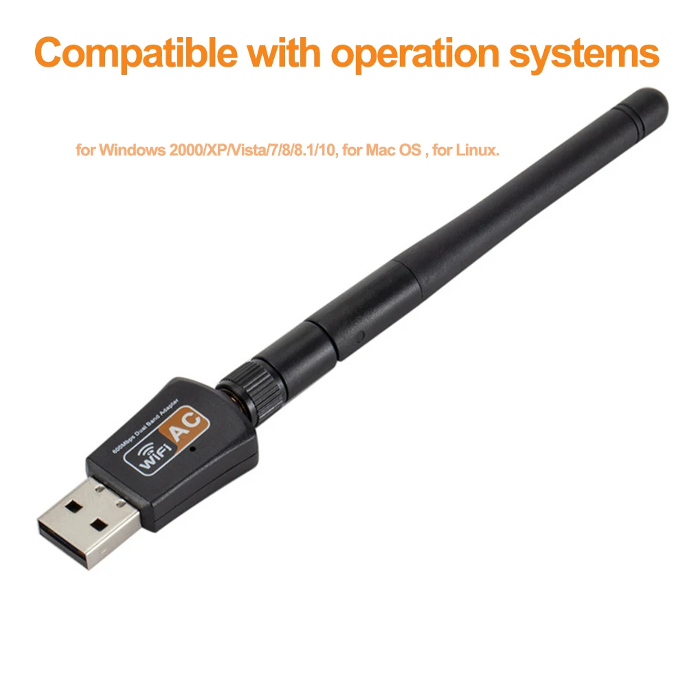Фото USB Wi-Fi адаптер 600 Мбит/с AC600 RTL8811, двухдиапазонный 2.4G/5.8G, беспроводной донгл 802.11ac для настольных ПК, ноутбуков, Windows, Mac, Linux №5