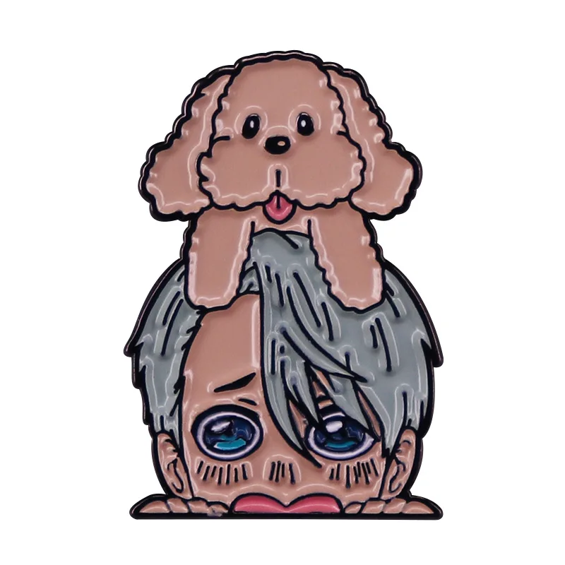 

Забавные эмалированные булавки в стиле аниме с изображением персонажей мультфильмов, круглые металлические значки для воротника рюкзака, отворота, модные украшения