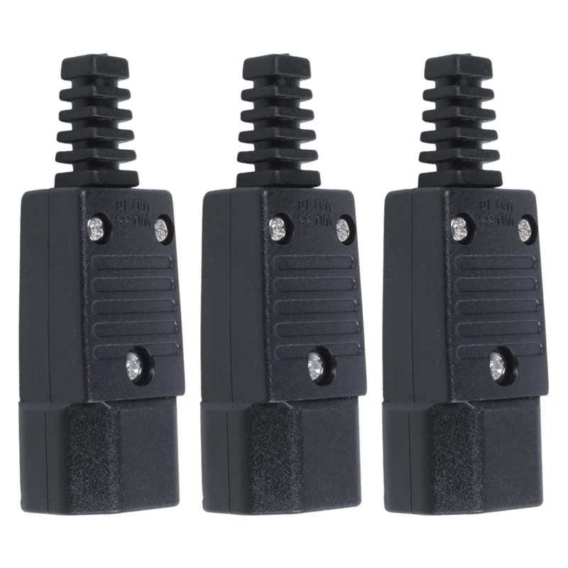 

3X Black IEC-320 C14 Male Plug AC Power Inlet Socket Connector 250V 10A