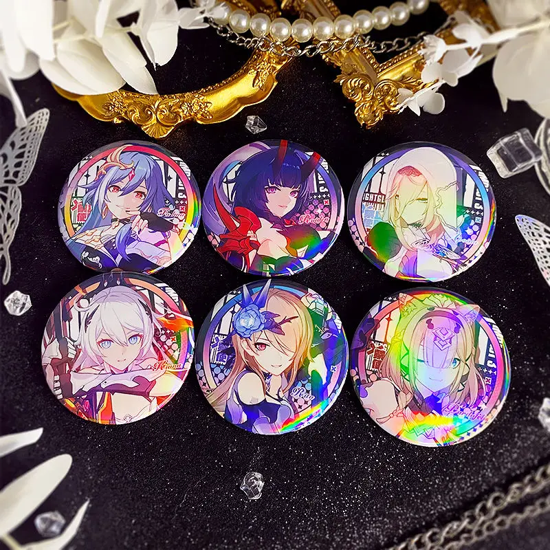 

Honkai Impact3 Women Brooch Anime Ladies Badges Enamel Pins Initial Fashion Pendant Wedding Couples Yae Sakura Metal Broches